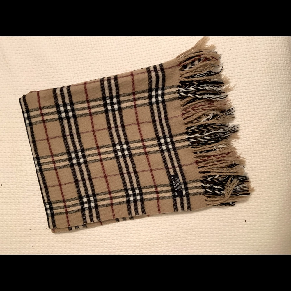 Vintage Burberry Cashmere Scarf
Classic Plaid Print - Fringe Detail - 27” x 72”